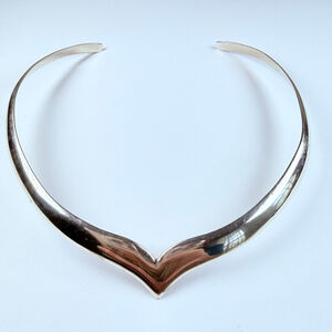 Jose Octavio Modernist Torque Collar Choker 14.5” Sterling Silver Taxco Mexico